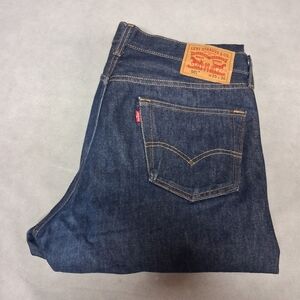 Levi's 501 Blue Jeans 35x33 Dark Wash Straight Leg Button Fly CW-4420 Hemmed